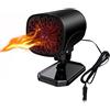 ZPYXBH Stufetta Portatile Per Auto, 12V 120W Riscaldatore Per Auto 2 in 1 Termoventilatore Per Riscaldamento Sbrinatore, Sbrinatori Per Parabrezza 360° Cavo Di Alimentazione Da 1.4M,Nero