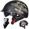EBAYIN Caschi Cromwell Jet e Demi-Jet Casco Moto A Mezzo Casco Retrò Harley Casco Anticollisione Di Sicurezza Per Scooter Chopper Cruiser DOT / ECE Con Occhiali A Sgancio Rapido