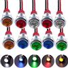 RUNCCI-YUN 10pcs12V-24V 10mm LED Pannello Pilota Cruscotto Spia Indicatore Lampada Auto Furgone Barca Indicatore Luminoso Lampada Pilota Cruscotto Lampadine Direzionale(rosso blu verde giallo bianco)