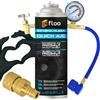 INfloo Quick A/C Sostituto R1234yf 185g con Tubo Manometro + Adattatore YF e Guanti | Kit Ricarica Climatizzatore Auto 3 in 1 | Sostituto R1234yf per Auto dal 2017