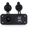 Akozon attacco 12v auto + Presa Accendisigari 12V per Auto, Doppio USB Accendisigari Caricabatteria Presa per Splitter Adattatore Impermeabile per Veicoli Moto Auto Camion Barca Marino RV