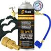 INfloo 1x INfloo Quick A/C - Sostituto del gas R1234yf 3in1 (Gas + Sigillante + Olio) + Tubo con Manometro + Adattatore YF + Guanti | Kit per Ricarica e Sigillatura del Climatizzatore