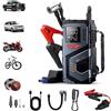 QUUGAR Booster Batteria Auto 12V 10.000mAh con Compressore ad aria 150PSI (6000mAh | Avviamento Batteria Auto Portatile con Schermo LED, per Benzina e Diesel Fino a,Pinze intelligenti,Banca di potere