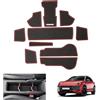 GAFAT Compatibili con VW T-ROC ii 2 2026 2027 Set di Tappetini Antiscivolo, in Gomma di Protezione per Console Centrale, Portabicchieri e Scomparti delle Porte, Accessori Life Style R-Line (Rosso)