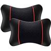 ONEMAJI 2 Pezzi Cuscino Poggiatesta Auto per BYD Atto 2 DM-i 2025 2026 Memory Foam Ergonomico Traspirante Supporto Collo Sedili,Black-Red