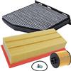 ENVA MADE FOR QUALITY BESTPRICE Set di filtri di ispezione con 1x filtro aria, 1x filtro abitacolo con carboni attivi, 1x filtro olio + vite, compatibile con VW GOLF PLUS V, GOLF 5 (1K1) (1K5), JETTA, TIGUAN, TOURAN