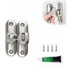 SHENGYIG Serratura Porta Scorrevole, 7.9 cm in Lega Zinco Chiavistello, 90° e 180° Blocco Porta Scorrevole, Serratura Porta Esterna, con Viti e Adesivo Senza Chiodi, per Armadi, Porte, Finestre