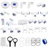 Geekpure Set di accessori Kit di parti per il sistema ad osmosi inversa (tubo da 1/4 3/8 Raccordi rapidi con chiave inclusa - Confezione da 61)
