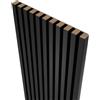 MEBANO. Pannelli Acustici Su Piastra Nera 4 Pezzi 240x18,5 cm Nero Pannelli Decorativi In MDF Rivestimento Pareti Legno Per Soggiorno