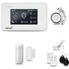 HUXGO® HXA006 Antifurto casa wireless WiFi + GSM con Sirena esterna | Kit allarme casa senza fili con 1x sensori di movimento, 1x sensori di allarme per finestre/porte | Per Casa, Ufficio