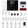 PGST Allarme Casa WiFi Senza Fili,Kit Antifurto con Sirena Esterna e WIFI Telecamera,Supporta Sim 4G e App Smart,Sistema di Sicurezza Domestica Completo e Configurato con Alexa e Google Assistant
