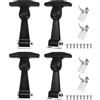 M METERXITY 4-Pack Ganci Elastici In Gomma SPCC, Ganci A Leva Flessibili Da 4.9 Con Staffe, Maniglione A T In Gomma Flessibile Con Viti Per Cassoni Attrezzi/Camper/Coppe [Argento Nero]