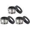 PATIKIL Sostituzione Guarnizione Albero Meccanico 301-12 Nero Argento | Kit 3Pz Guarnizioni Ad Anello in Ceramica e Carbonio, per Pompa Dell'Acqua Cilindro Dell'Olio, 0.47 12mm