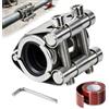 EFUTURETIME 20-23mm Collare di Riparazione per Tubi 304 in Acciaio Inox, con Nastro Autosaldante Isolante e Guarnizione Mobile in Gomma, per Tubi in Rame Acciaio e Plastica