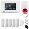 HUXGO® HXA006 Sistema di allarme casa senza fili con radio Sirena esterna WiFi + GSM | Impianto allarme casa kit con 1x sensori di allarme per finestre/portes, 5x rilevatori di movimento