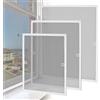 ACXIN Zanzariera per finestra con telaio in alluminio, zanzariera in alluminio, senza foratura, 80 x 100 cm, facile da montare, resistente ai raggi UV (bianco)