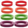 NULYLU Set da 8 Anelli Spessore Uniforme e Stabile in Silicone per Mattarello Spessori 2mm, 3mm, 6mm e 10mm, per Preparazione di Pasta e Pane