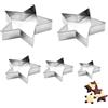 ZHUDAZHAO 5 stampini per biscotti a forma di stella, per Natale, biscotti, biscotti di Natale, formine per biscotti a forma di stella, piccolo set grande, in acciaio inox con mini stelle per feste di Natale