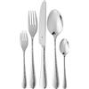 WMF Sitello Set Posate 12 Persone Cromargan, Set Posate 60 Pezzi, Coltello Monoblocco, Acciaio Inox Cromargan Lucidato, Martellato, Ergonomico, Lucido, Adatto per