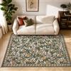 TOPICK Tappeto Salotto Moderno Camera Da Letto 140x200cm Arancione‑verde | pelo corto, morbido, antiscivolo, lavabile, grande, facile da mantenere, adatto per camera da letto, sala, cucina e ufficio
