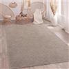 Paco Home Tappeto Soggiorno Camera-Da-Letto Pelo-Alto Scandinavo Boho Stile Geometrico Astratto Tinta-Unita Soffice 3D - 80x300 cm Topo