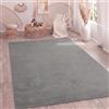 Paco Home Tappeto Soggiorno Camera-Da-Letto Pelo-Alto Scandinavo Boho Stile Geometrico Astratto Tinta-Unita Soffice 3D - 160x220 cm Grigio