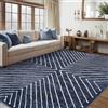 LuxFocus Tappeto per soggiorno, 200 x 290 cm, motivo a righe simmetriche | circa 6 mm, ultra sottile, lavabile, moderno, a pelo corto, per camera da letto, ufficio, antiscivolo, facile da pulire