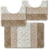 CASAbella Tappeto da Bagno Antiscivolo in Microfibra, tappeto singolo o Set da 3 Pezzi, Colori Brillanti, fondo in gomma antiscivolo. Mod. ENEA (Beige, set (50X80 + 2PZ. 50X40))