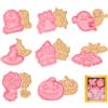 Meleager Formine per Biscotti Halloween, Set da 8 Stampini per Biscotti in Plastica- Con Forme di Zucca, Pipistrello, Ragno, Lapide, Castello, Fantasma, Cappello da Strega e Gatto, Per Adulti e Bambini