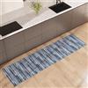 NARCISO Tappeto Cucina Antiscivolo Lavabile 100% Vinile Gommato Antimacchia, Passatoia Cucina Antiscivolo Lavabile, Tappeti Runner Disponibili in Varie Metrature (Fabric Stripes Polvere, 52x180cm)