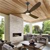 OUENGK Ventilatore da soffitto da 106 cm con luce a pale di legno pale | Il ventilatore a soffitto a tre pale con telecomando rustico ed è dotato di un motore a DC silenzioso a sei velocità.