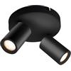 Ledvion Faretto LED Soffitto Smart Nero 2 luci Quadrato GU10 4.9W RGB+CCT | Lampadina inclusa con controllo app per scenari luminosi in ambienti interni asciutti