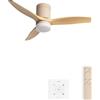 CREATE / WINDCALM S/Ventilatore da soffitto ABS con luce sabbia effetto pale legno chiaro con controllore e telecomando / 40W, Temporizzatore, Ø112 cm, 3 temperature di luce, funzione estate-inverno