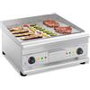 Royal Catering Fry Top Elettrico Piastra Elettrica RCG-60GB (60 cm, 6.400 W, 230 V, Acciaio Inox, Liscia e Scanalata)