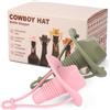 Penitue 2 Pz Tappo per Bottiglia di Vino a Forma di Cappello da Cowboy, Divertente Tappo in Silicone Vino Sughero Champagne Regali per Sigillare e Mantenere Freschi i Vini (Verde, Rosa)