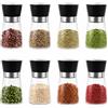 YAYODS 8 macinapepe - Macinapepe - Macina sale regolabile da 180 ml - Macina spezie con macina in ceramica - Macinapepe in vetro nero - Macina spezie per pepe, peperoncino, sale, spezie