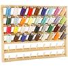 Faticenic Portafilo Supporto da parete per 54 bobine Portafilo in legno Portaintreccio sospeso per cucito, trapuntatura, ricamo, materiali artigianali, supporto per montaggio a parete