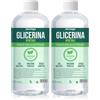 PLANTAWA Glicerina Vegetale Liquida 1L | Pura 99,5% | Idratante Naturale per Pelle e Capelli | Per Saponi, Creme, Cosmetici Fai da Te, Fiori Stabilizzati | Vegana e Multiuso (Confezione da 2)