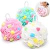 Mulbijeo Spugna Da Bagno In Rete, Confezione Da 3 (Bianco, Rosa, Verde), 50g, Genera Schiuma Abbondante, Esfoliante Delicato & Massaggiante Per Cura Del Corpo