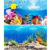 CiCixixi 2 Pezzi Acquario Poster Sott'Acqua Fish Tank Sfondo Poster Addensare Adesivo PVC Statico Adesivo Sfondo Carta Decorativa Adesivi (30 * 62cm)