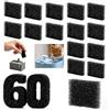 NETFLO 60 filtri di ricambio per fontana per animali domestici | Spugna filtrante in schiuma, 35 x 25 x 9 mm, nera, per gatti e cani, fontana, dispenser d'acqua, filtra peli e sporco