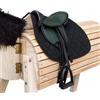 Brama West Set di sella per cavalli in legno per bambini My Happy Pony | Sella per Shetty Pony cavallo in legno | con copertura per sella, cinghia per sella, staffe e staffe (verde sella)