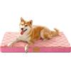 Jolibean Cuccia ortopedica per cani di grandi dimensioni, con schiuma a forma di cassetta delle uova, impermeabile, lavabile, sfoderabile, 91 x 61 cm, rosa
