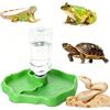 Funmo Distributore di Acqua per Rettili, Ciotola per Mangiatoia 2 in 1 per Tartarughe, Lucertole, Scorpioni, Verde fluorescente