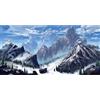 MIRRORANG 61x30cm Pollici Cartone Animato Inverno Neve Montagna Acquario Sfondo Qomolangma Paesaggio Naturale Blu Cielo Chirstmas Capodanno Acquario Sfondo Vinile Sfondo