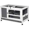 PawHut Conigliera legno rialzata interni 40,25x23,5x25 Grigio