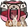 Duscdesp Recinto Portatile per Cani e Cuccioli - Uso Interno ed Esterno, Impermeabile in Tessuto Oxford - Adatto a Gatti e Conigli di Piccole Dimensioni (Rosa)