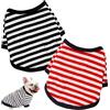 BUKLUKE Maglietta a righe per cani, 2 pezzi, abbigliamento estivo per cani e gatti, camicie per raffreddare, in morbido cotone, abbigliamento XL (nero e rosso)