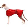 MOREZI Impermeabile Greyhound, giacca impermeabile per cani, foro per il collo e cintura regolabile, adatto a cani di taglia media e grande-Rosso-S