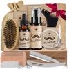 Bledras 11 in 1 Barba Cura Set, Bledras Cura Della Barba Professionale per Uomo, con Olio da Barba, Balsamo Barba, Shampoo Barba, Rasoio Dritto, Forbici, Spazzola,Pettine, Kit Barba Uomo Regali per Lui e Papà